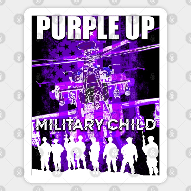 Purple Up Shirts Military Child Kids Army Dad US Flag Retro Premium Magnet by aeroloversclothing